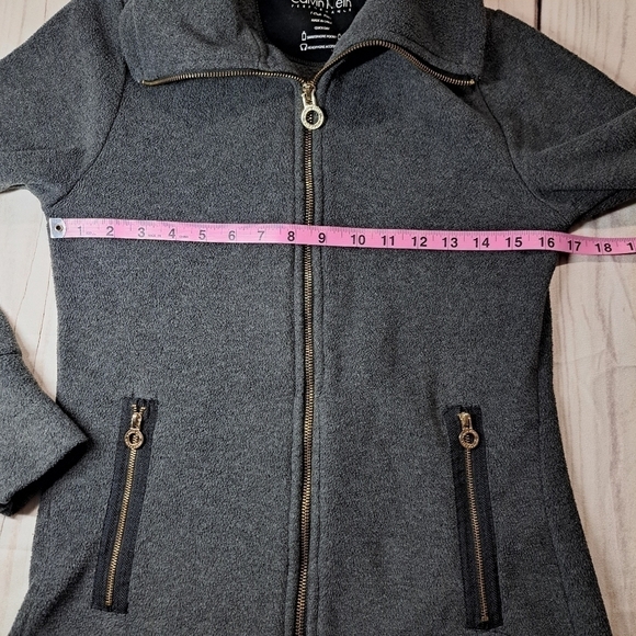 Calvin Klein Performance Fleece Zip Up Extra Small Shacket Sweater Jacket - Picture 7 of 12